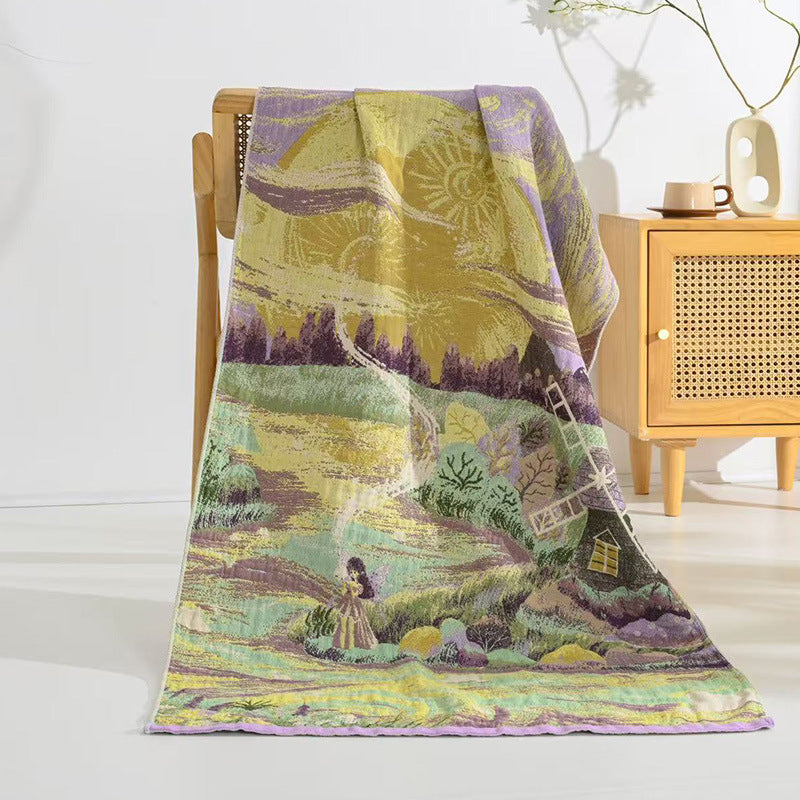 Tiamero 5 Pieces Colorful Cotton Bath Towel Package
