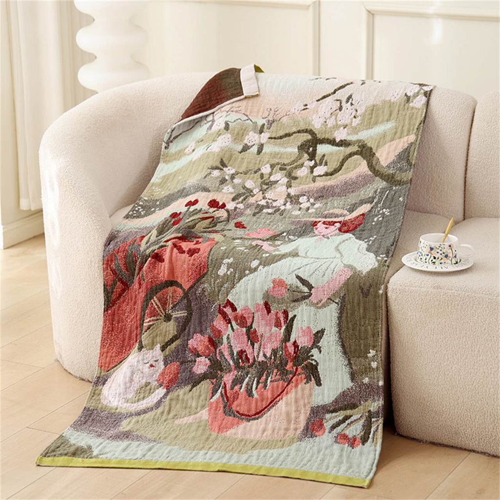 Tiamero 5 Pieces Colorful Cotton Bath Towel Package